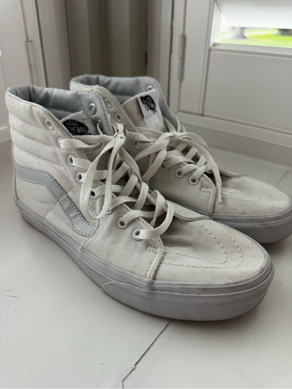 Vans White High-Top Canvas Sneakers